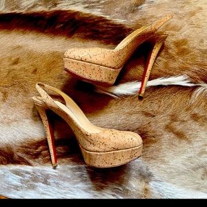 Christian Louboutin Bianca 5.5 inch Cork Platform Slingback